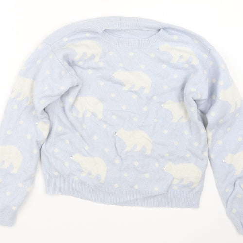 New Look Womens Blue  Knit Pullover Jumper Size 12