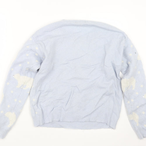 New Look Womens Blue  Knit Pullover Jumper Size 12
