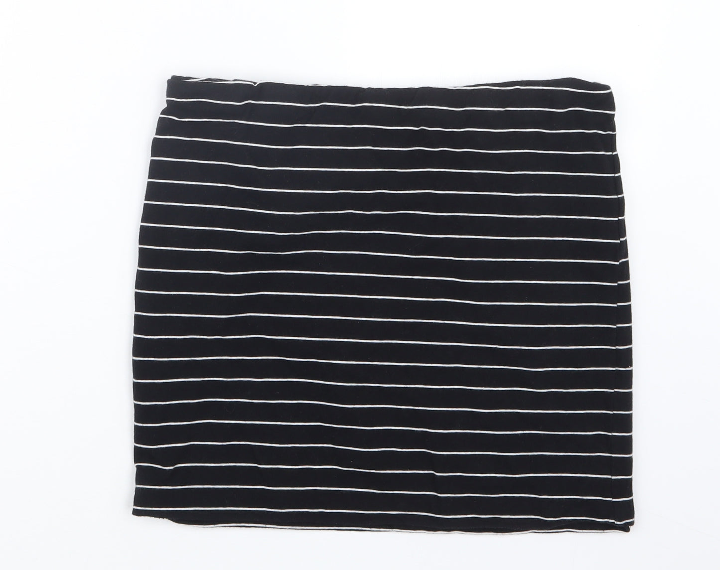 H&M Womens Black Striped  Mini Skirt Size M