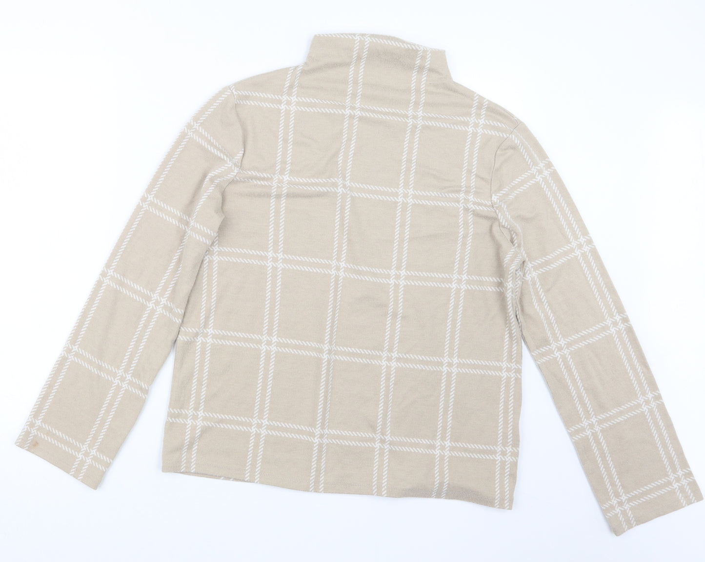 Marks and Spencer Womens Beige Check  Pullover Jumper Size 12