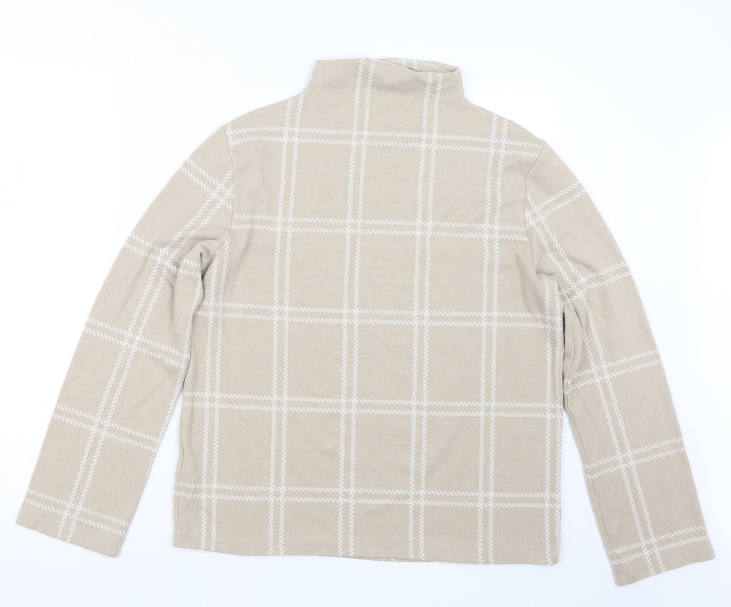 Marks and Spencer Womens Beige Check  Pullover Jumper Size 12