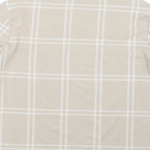 Marks and Spencer Womens Beige Check  Pullover Jumper Size 12