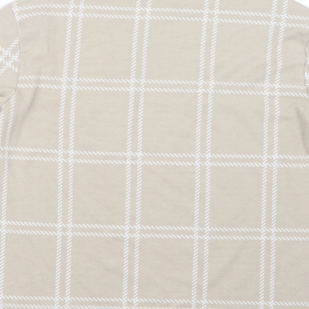 Marks and Spencer Womens Beige Check  Pullover Jumper Size 12
