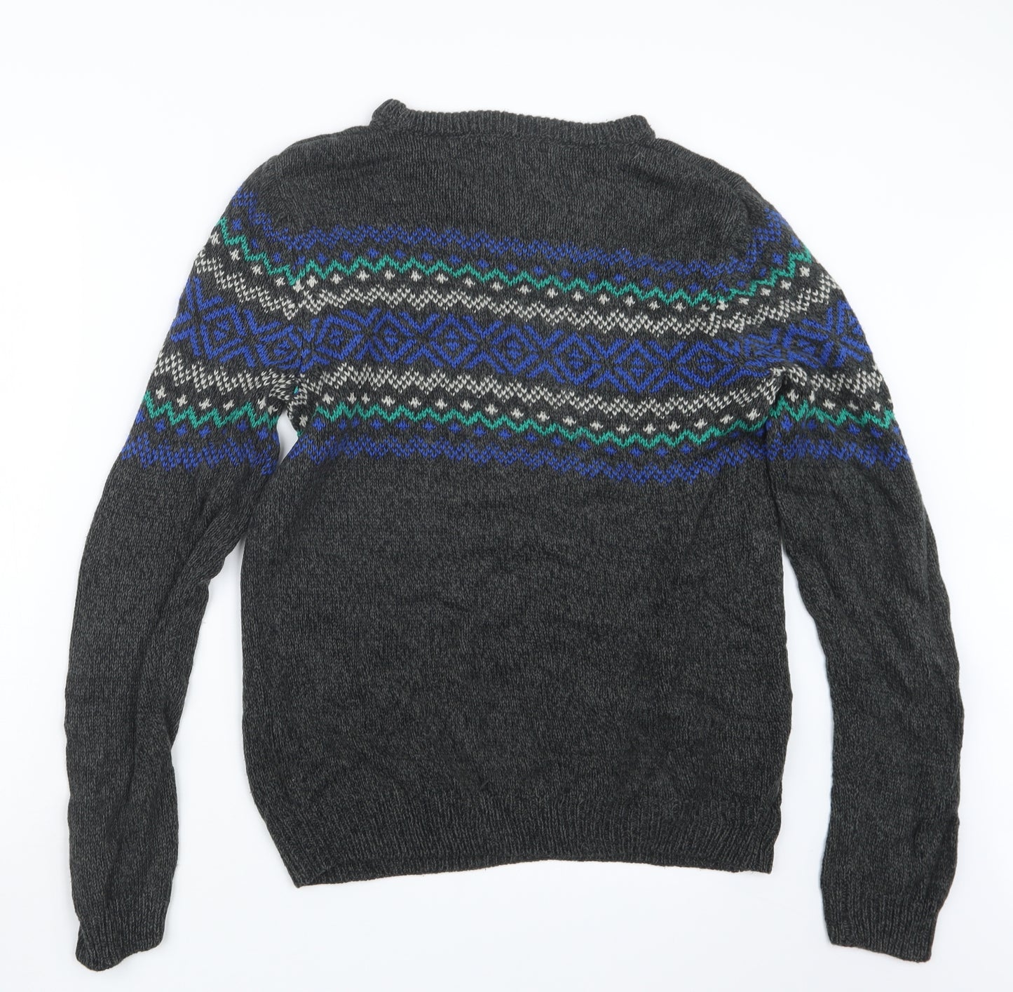 Pull&Bear Mens Grey  Knit Pullover Jumper Size M
