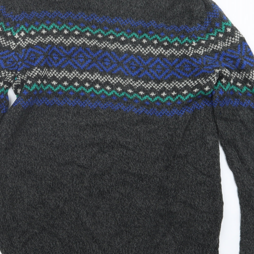 Pull&Bear Mens Grey  Knit Pullover Jumper Size M