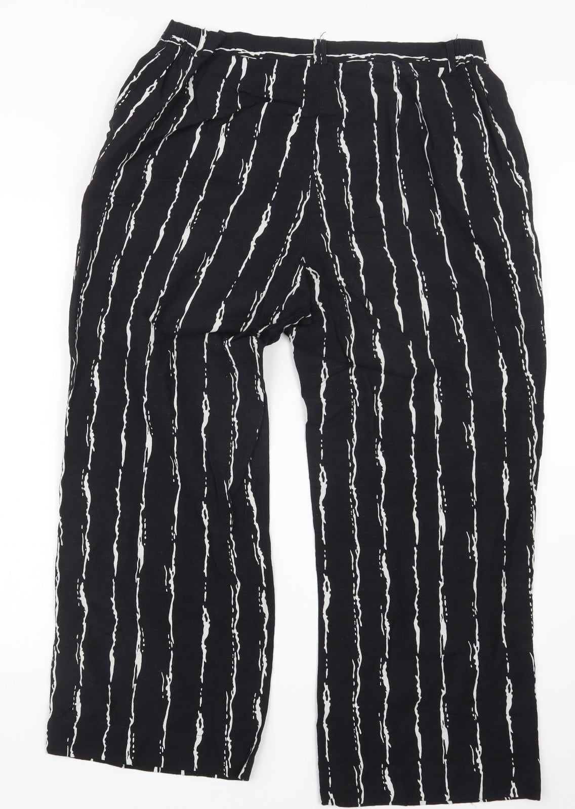 Joanna Hope Womens Black Striped  Trousers  Size 16 L25 in