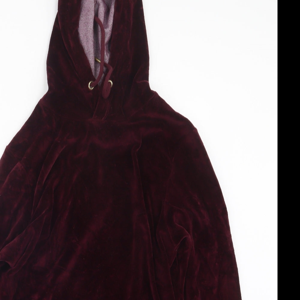 Cedar Wood State Mens Purple  Velvet Pullover Hoodie Size S