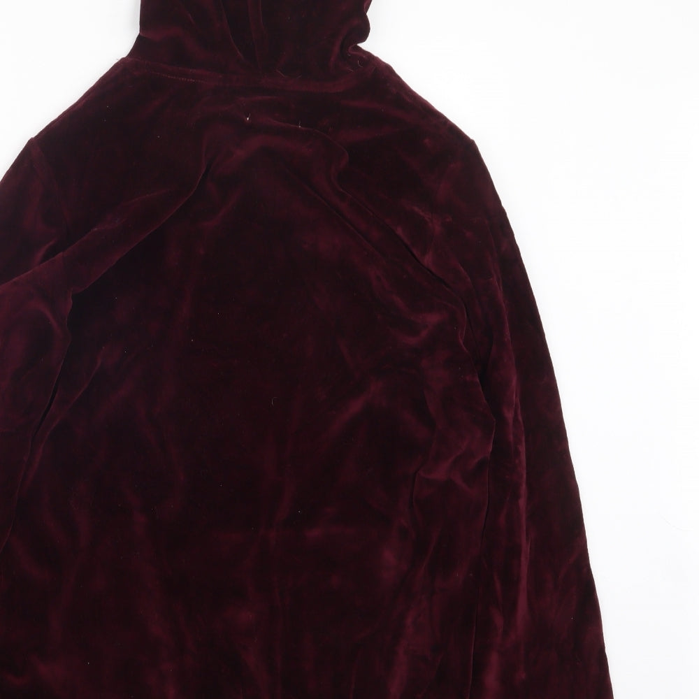 Cedar Wood State Mens Purple  Velvet Pullover Hoodie Size S