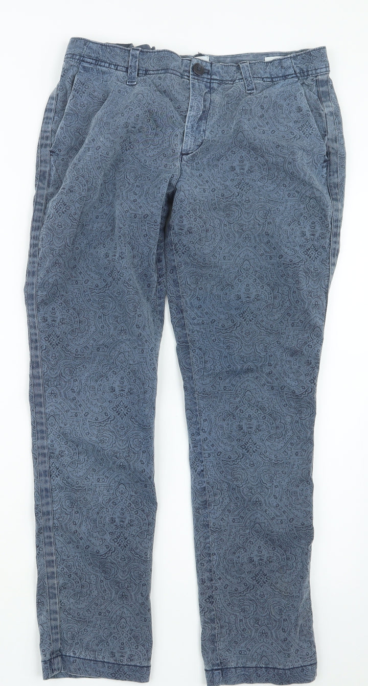 Gap Womens Blue Geometric Chino Trousers Size 29 in L26.5 in