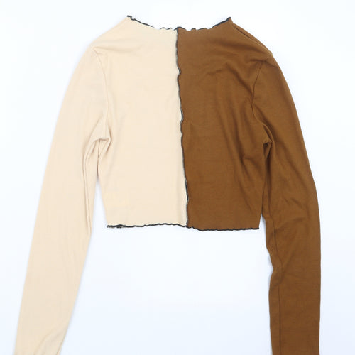 SheIn Womens Beige  Knit Pullover Jumper Size L  - Cropped