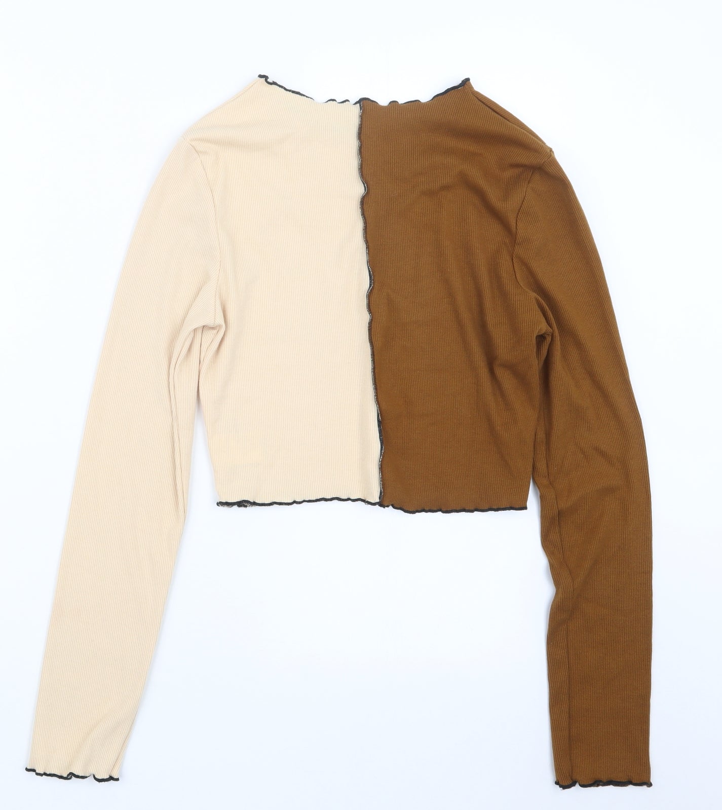 SheIn Womens Beige  Knit Pullover Jumper Size L  - Cropped