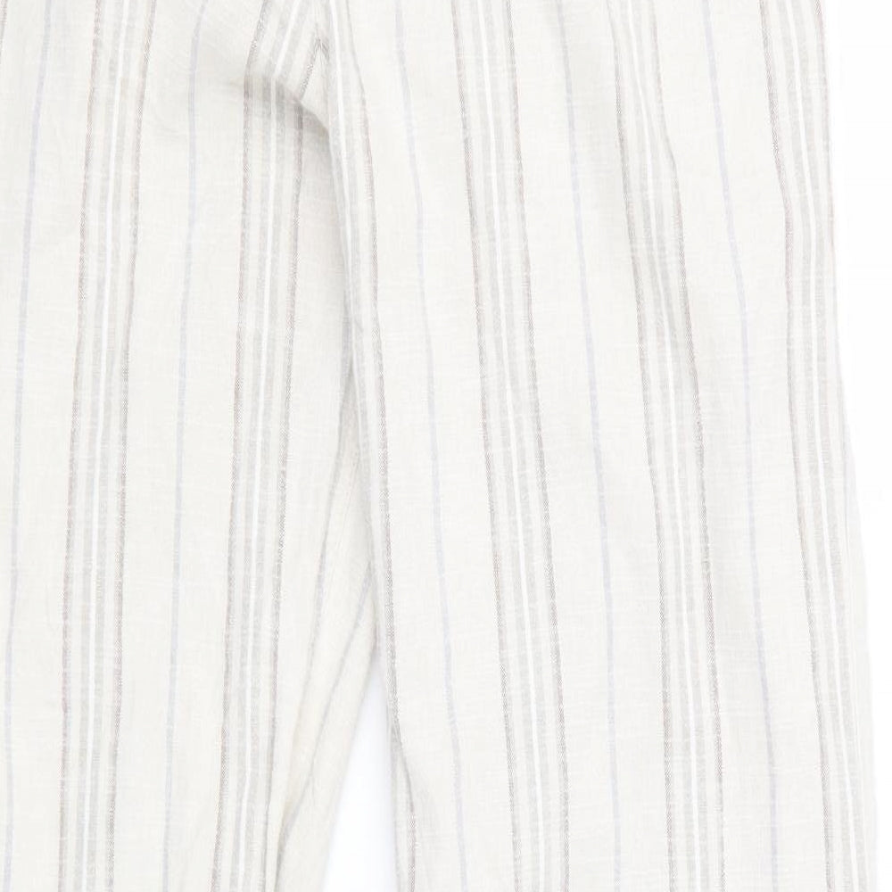 Per Una Womens Beige Striped  Trousers  Size 16 L31 in
