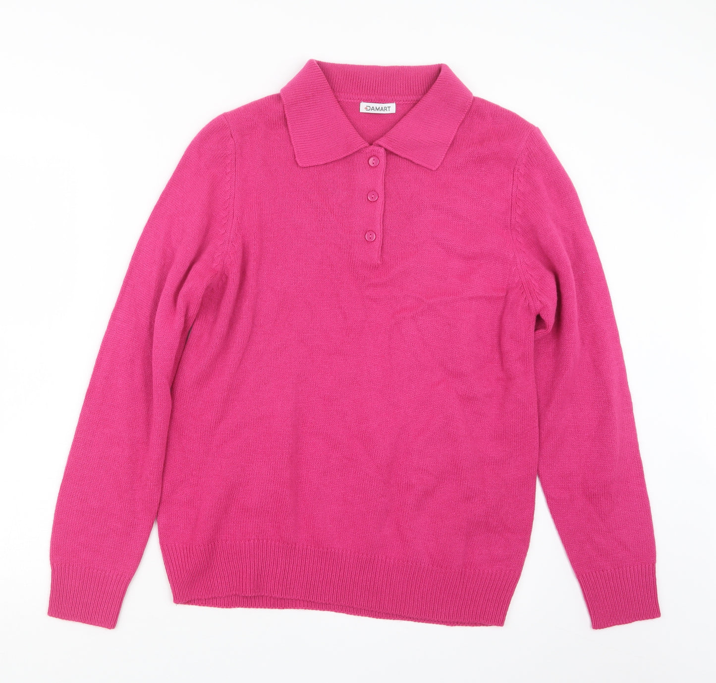 Damart Womens Pink  Knit Pullover Jumper Size 14