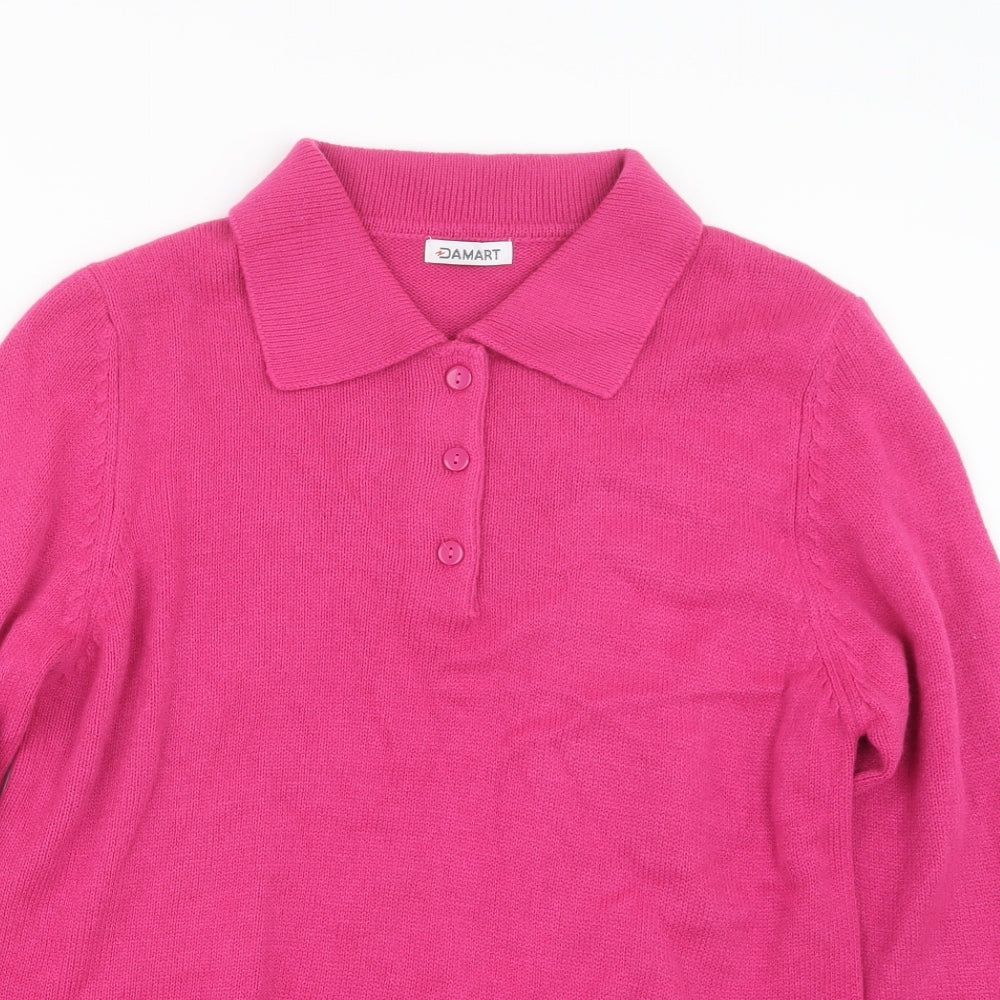 Damart Womens Pink  Knit Pullover Jumper Size 14