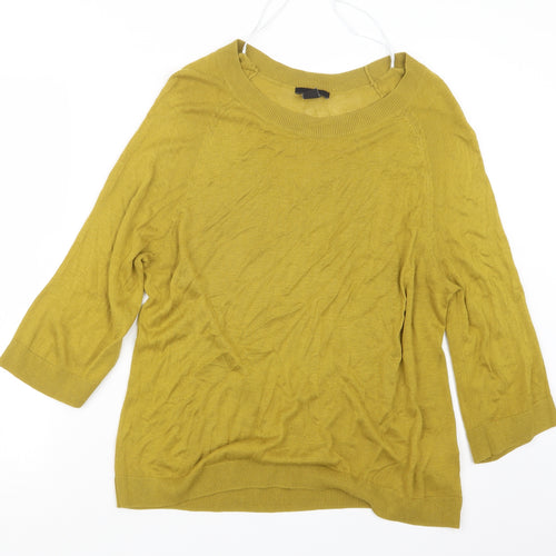 H&M Womens Yellow  Knit Pullover Jumper Size S