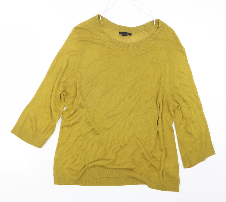 H&M Womens Yellow  Knit Pullover Jumper Size S