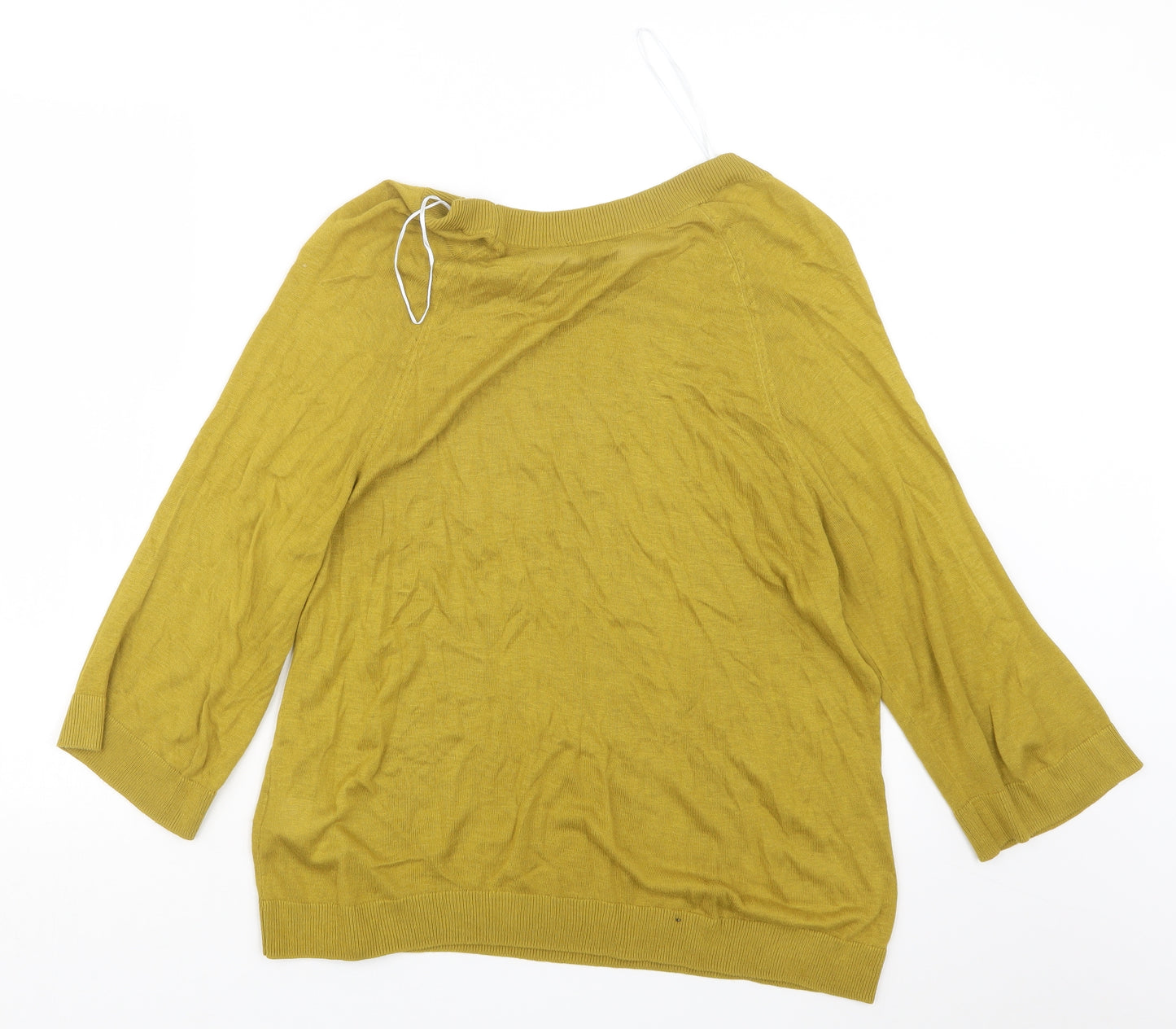 H&M Womens Yellow  Knit Pullover Jumper Size S