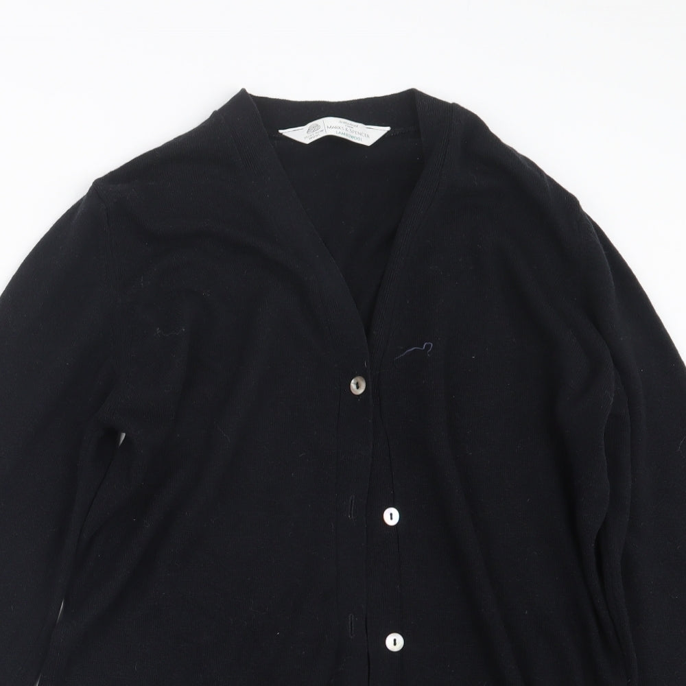 Marks and Spencer Womens Black  Knit Cardigan Jumper Size 10