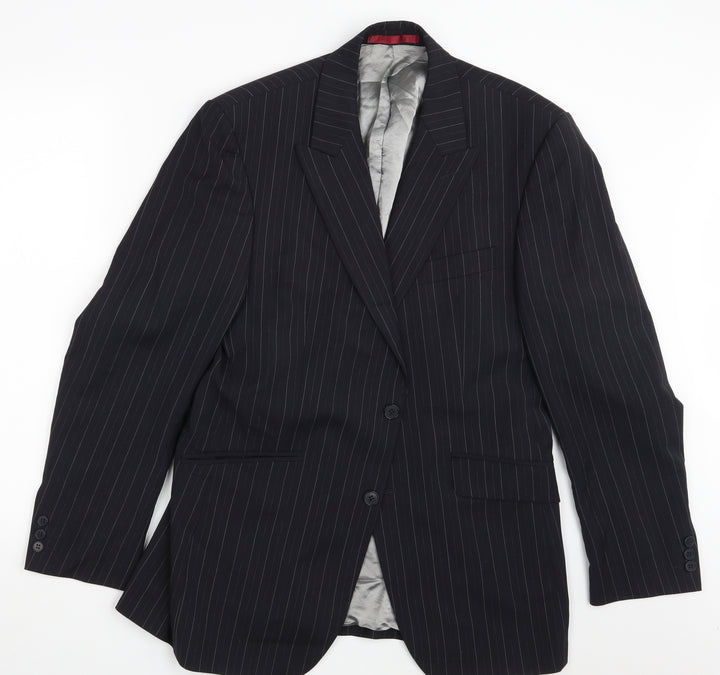 Burton Mens Black Striped  Jacket Blazer Size 40