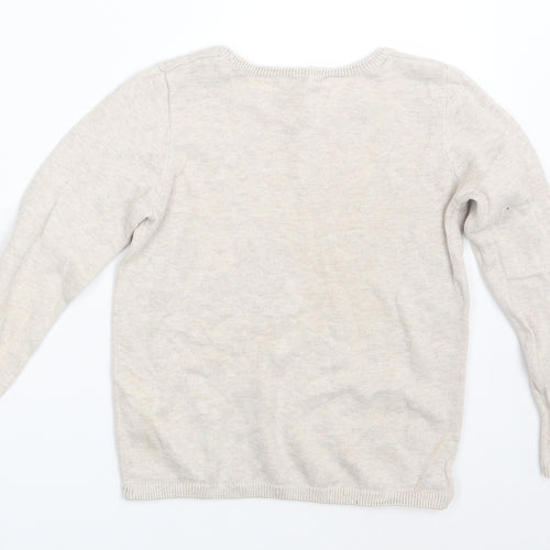 H&M Girls Beige   Pullover Sweatshirt Size 6-7 Years