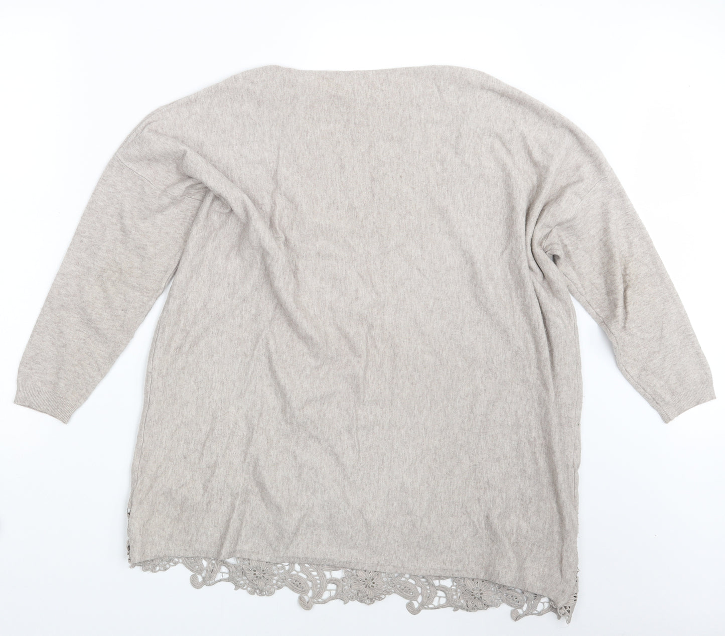Preworn Womens Beige Floral  Pullover Sweatshirt One Size