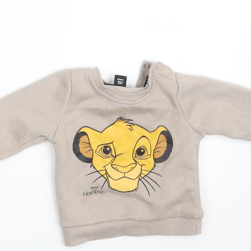 Primark Boys Beige   Pullover Jumper Size 6-9 Months  - The Lion King