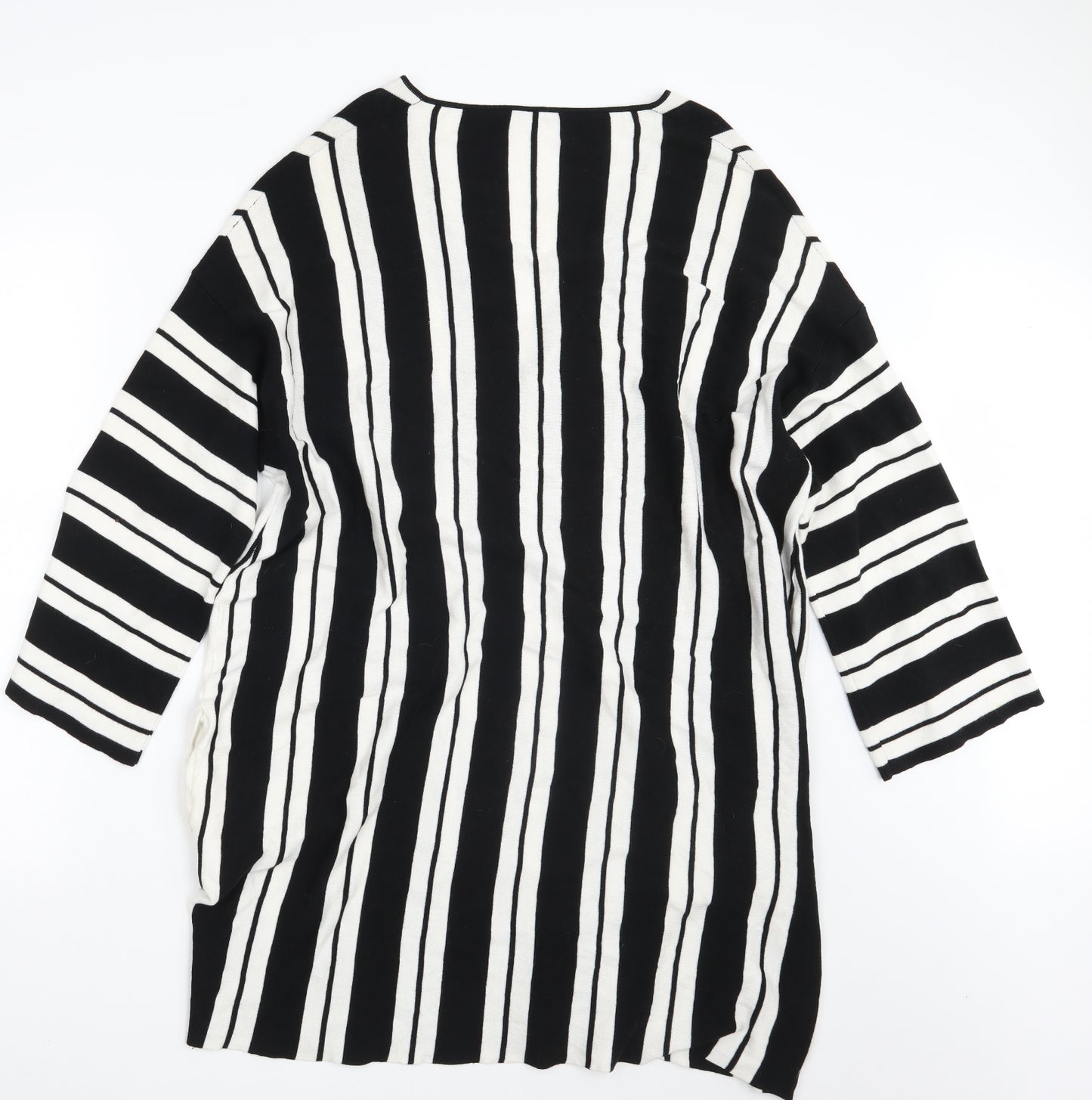 Oltre Womens White Striped  Pullover Sweatshirt Size XL