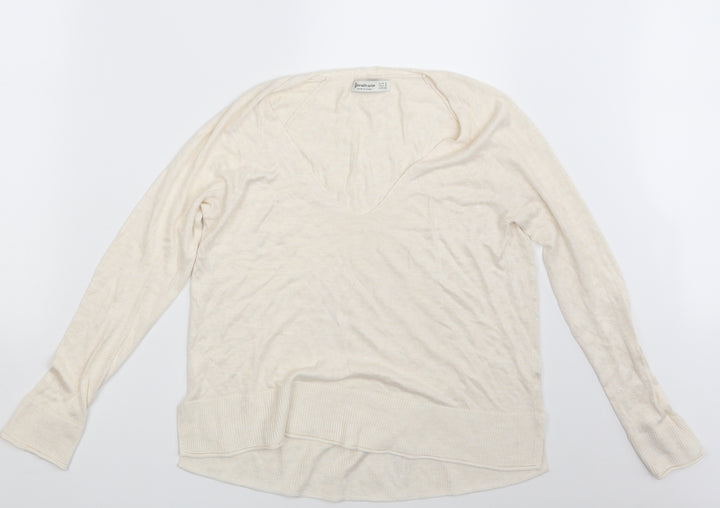 Stradivarius  Womens Beige   Pullover Sweatshirt Size S