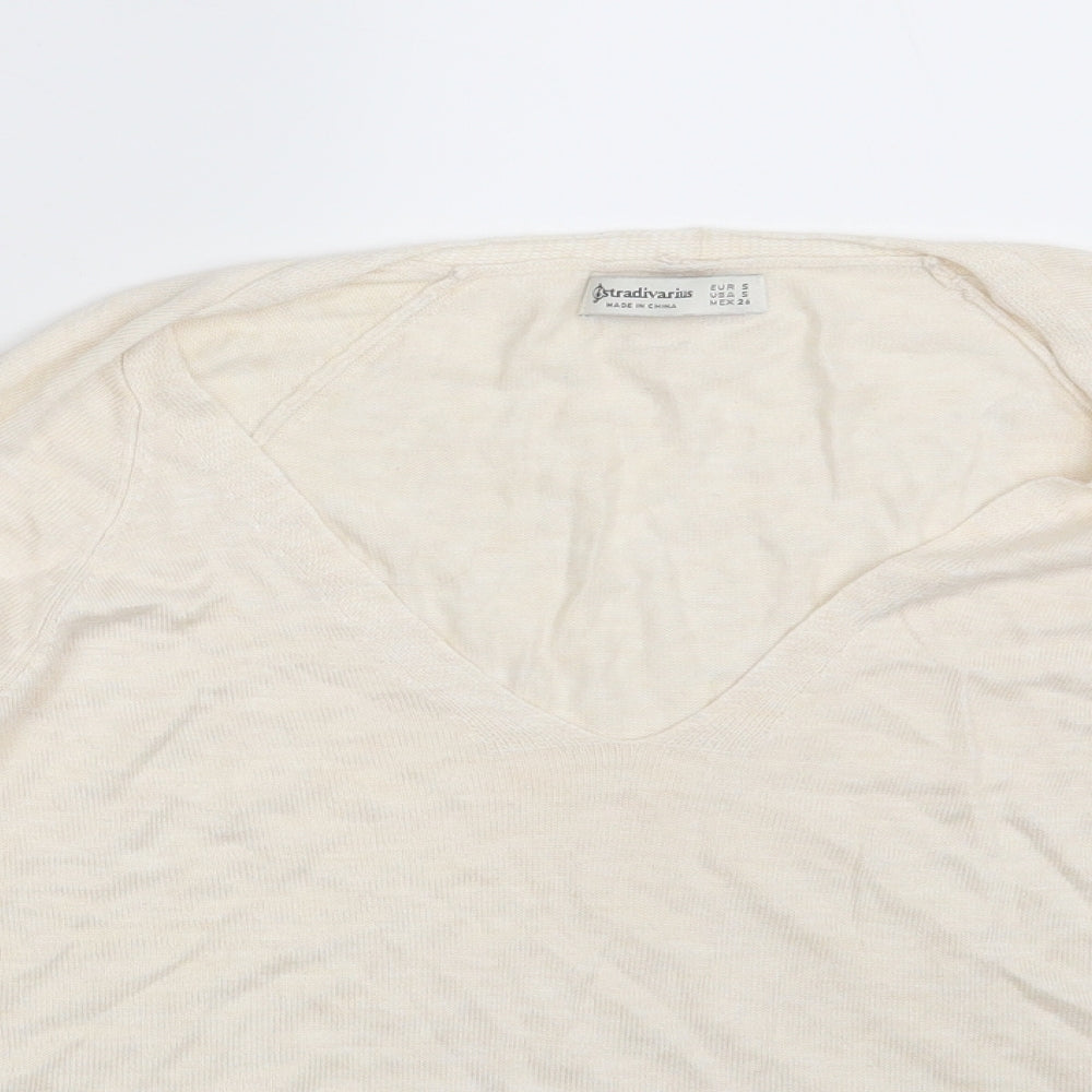 Stradivarius  Womens Beige   Pullover Sweatshirt Size S