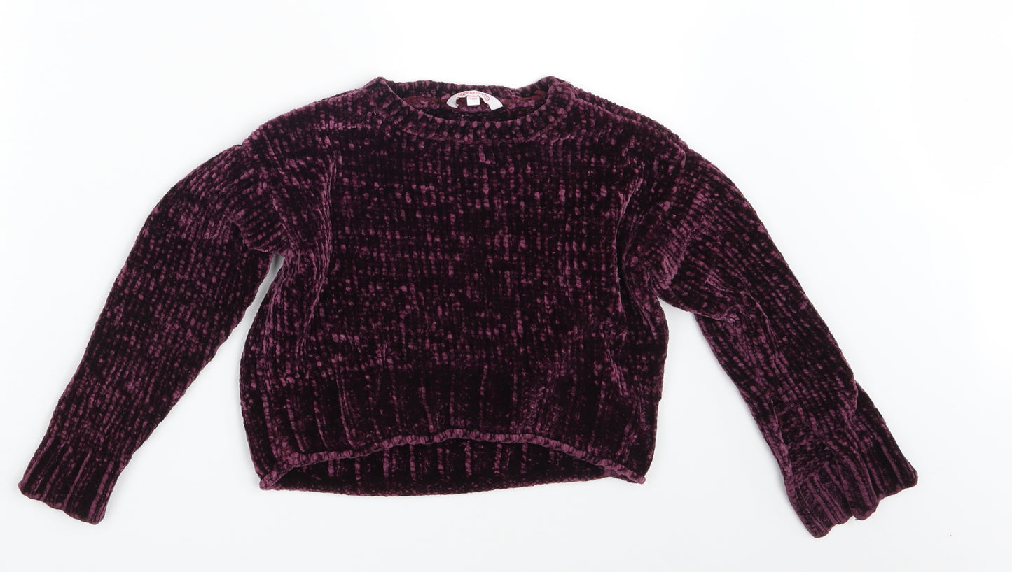 Miss Evie  Girls Purple  Corduroy Pullover Jumper Size 7-8 Years