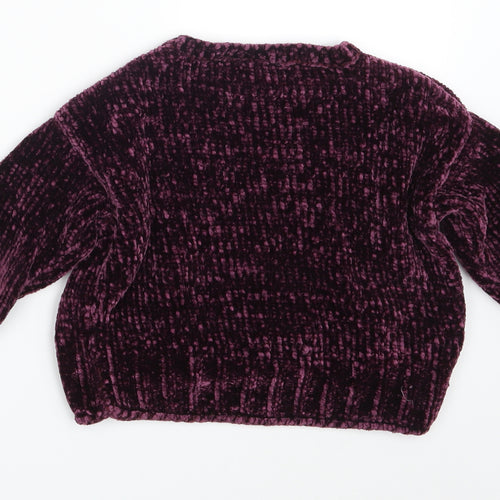 Miss Evie  Girls Purple  Corduroy Pullover Jumper Size 7-8 Years