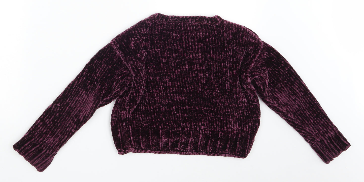 Miss Evie  Girls Purple  Corduroy Pullover Jumper Size 7-8 Years