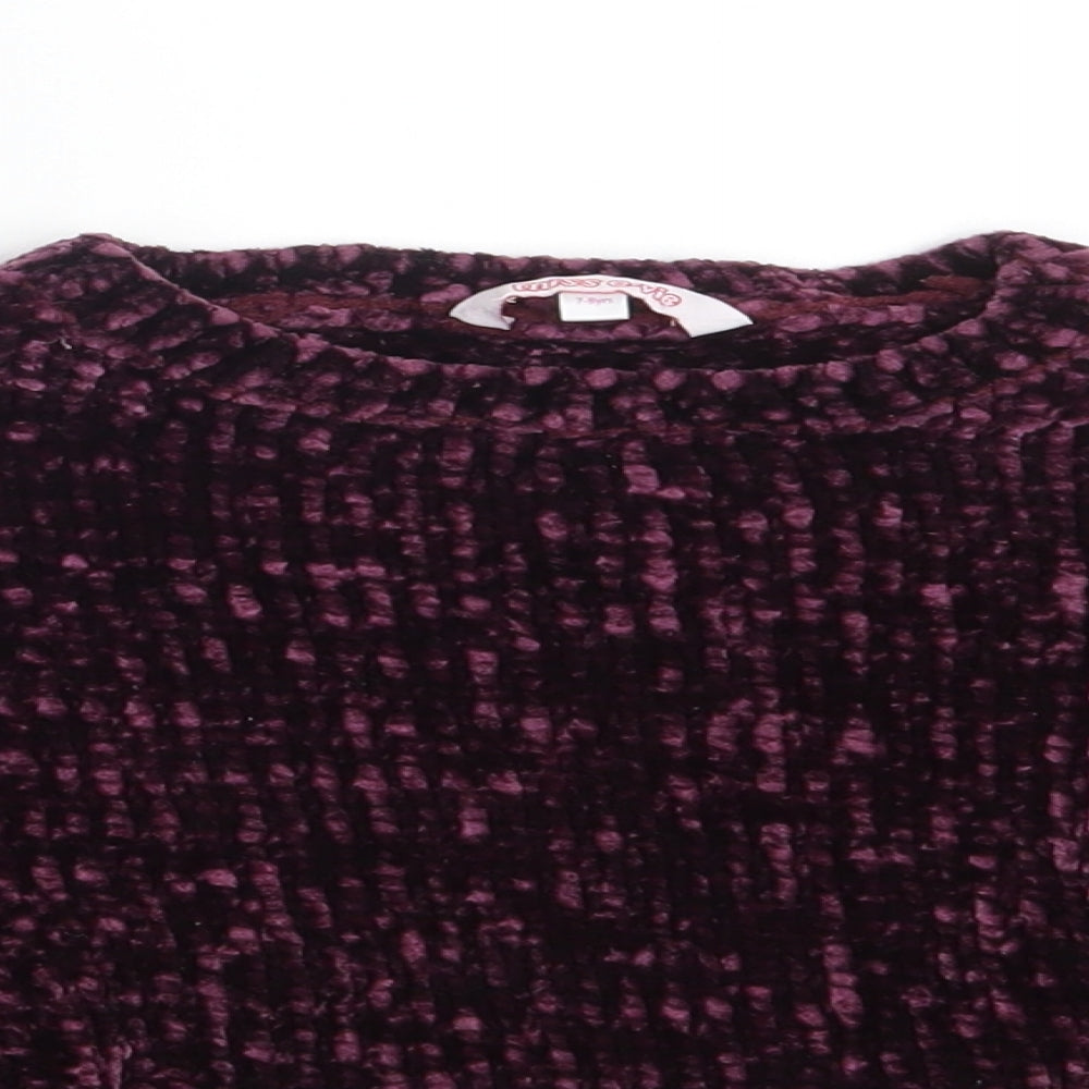 Miss Evie  Girls Purple  Corduroy Pullover Jumper Size 7-8 Years