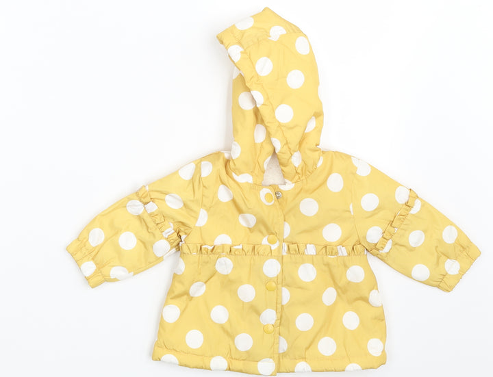 Nutmeg Girls Yellow Polka Dot  Jacket Coat Size 0-3 Months
