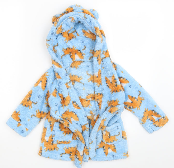 Studio Baby Blue Animal Print Babydoll Robe Size 12-18 Months