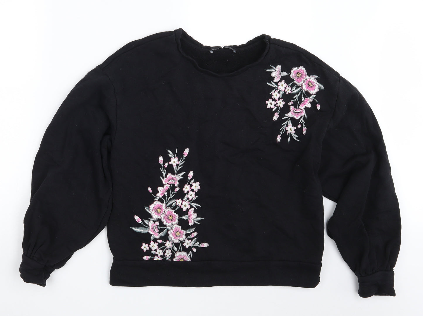 VERY  Womens Black Floral  Pullover Jumper Size 12