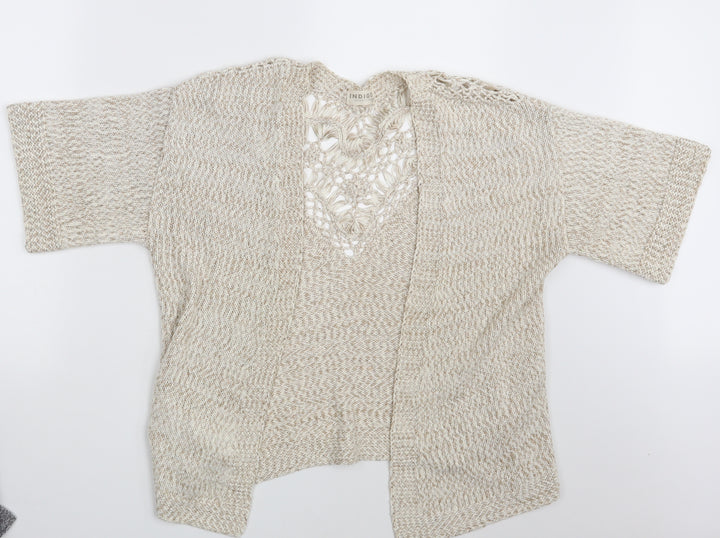 Indigo Womens Beige Wrap Jumper Size S
