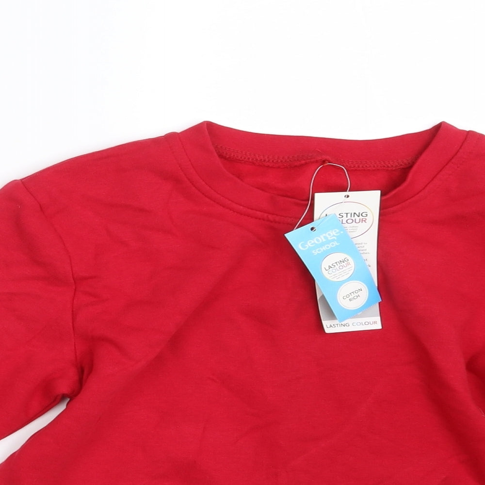 George Boys Red  Knit Pullover Jumper Size 10-11 Years