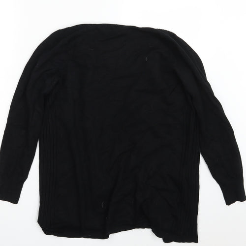 BHS Womens Black  Knit Wrap Jumper Size 12