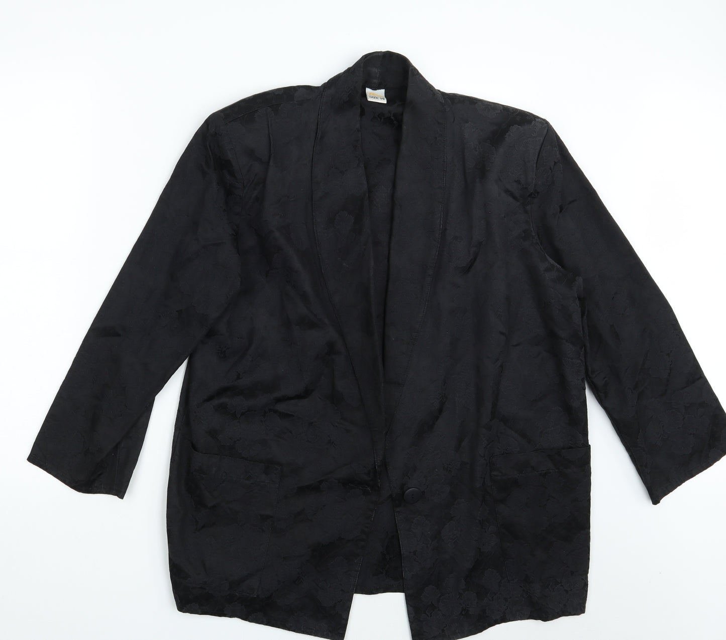 Etam Womens Black Floral  Jacket Blazer Size 14