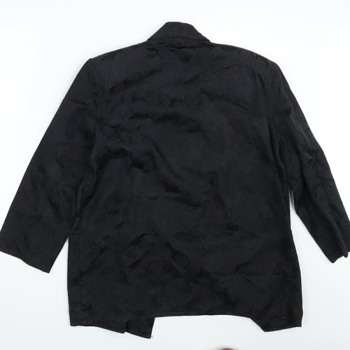 Etam Womens Black Floral  Jacket Blazer Size 14