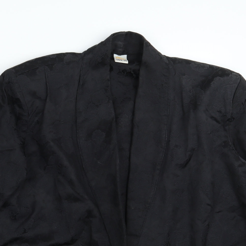 Etam Womens Black Floral  Jacket Blazer Size 14