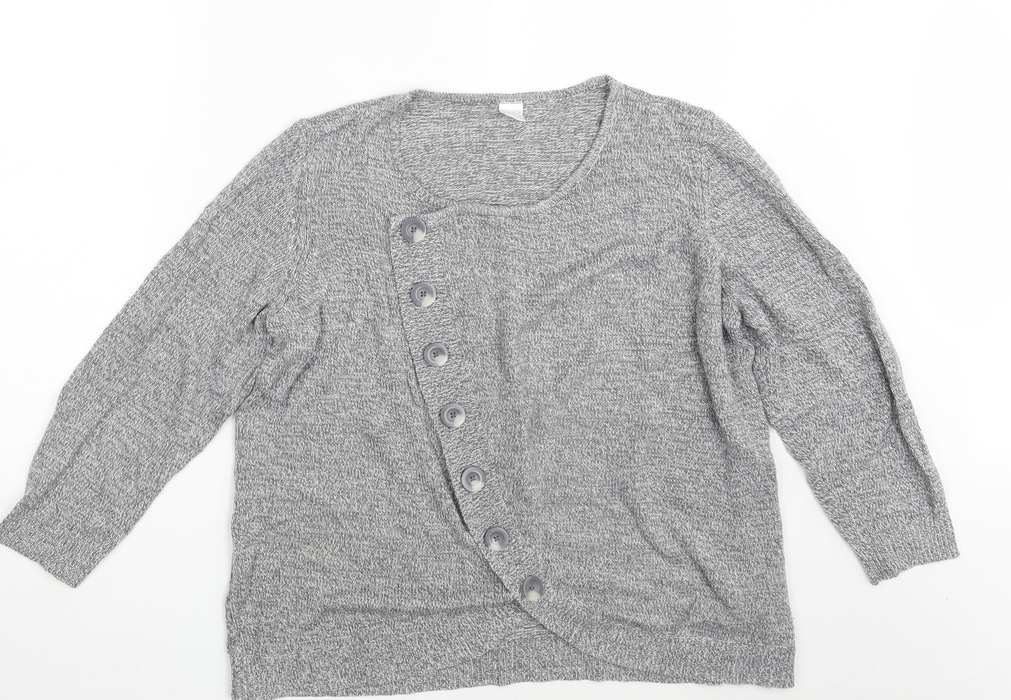 Preworn Womens Grey  Knit Cardigan Jumper Size 22