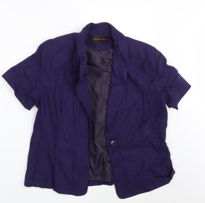 Hudson & Onslow Womens Blue Jacket Blazer Size 12