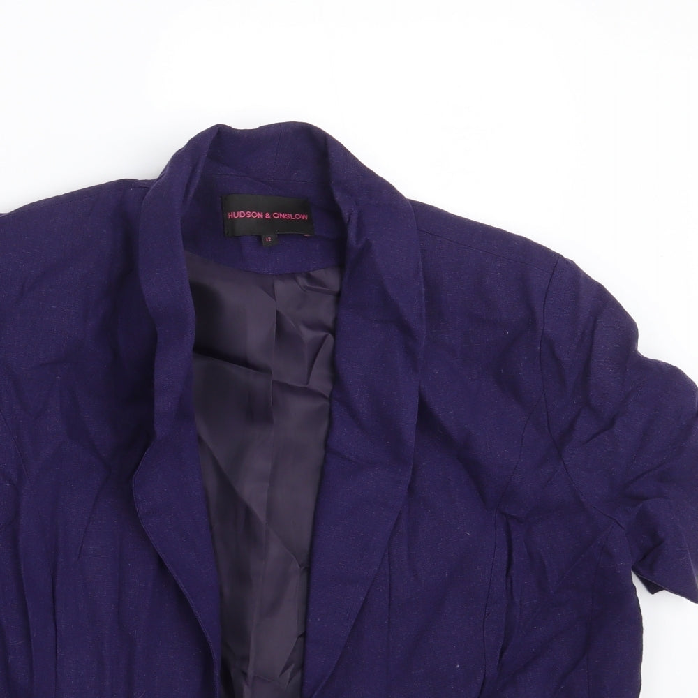 Hudson & Onslow Womens Blue   Jacket Blazer Size 12
