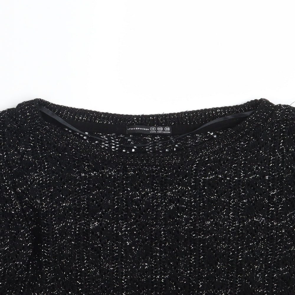 Atmosphere Womens Black  Knit Pullover Jumper Size 12
