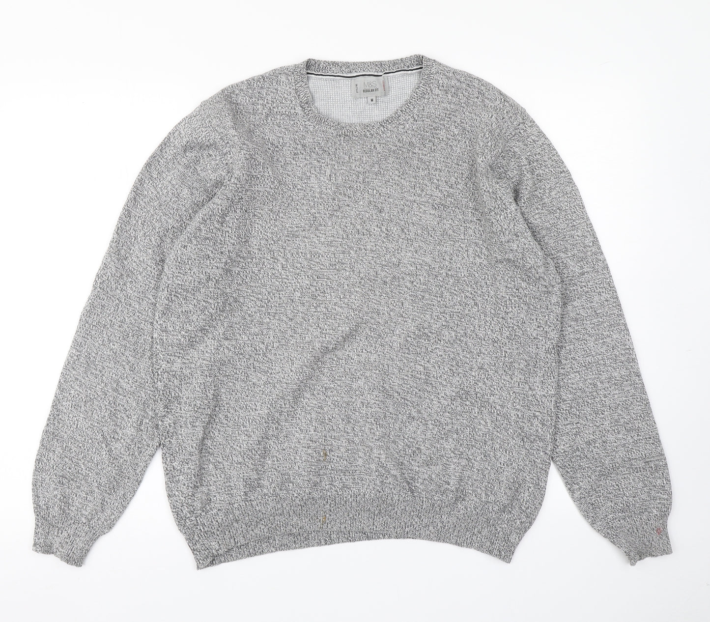 M&S Collection Mens Grey  Knit Pullover Jumper Size M