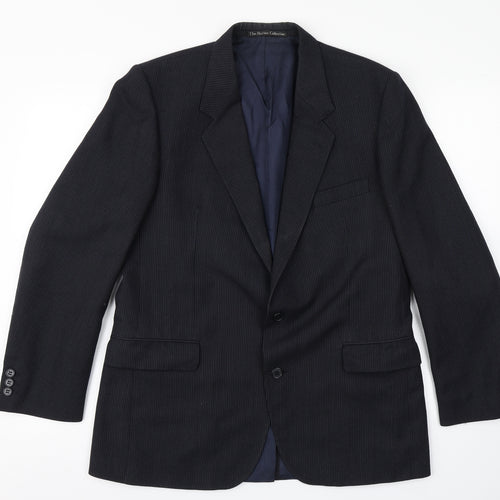 The Burton Collection Mens Blue Striped  Jacket Blazer Size 42