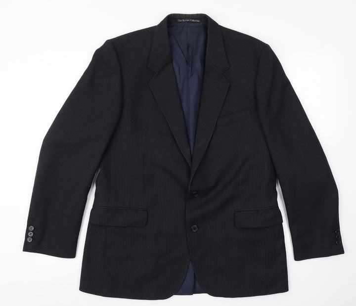 The Burton Collection Mens Blue Striped  Jacket Blazer Size 42