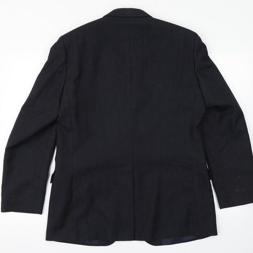 The Burton Collection Mens Blue Striped  Jacket Blazer Size 42